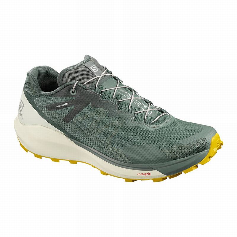 SALOMON UK SENSE RIDE 3 - Mens Trail Running Shoes Olive,YPST32708
